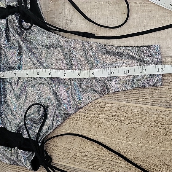 Women's Mini Metallic Hologram Two Piece Party Clubwear Beach Wear - Picture 11 of 16